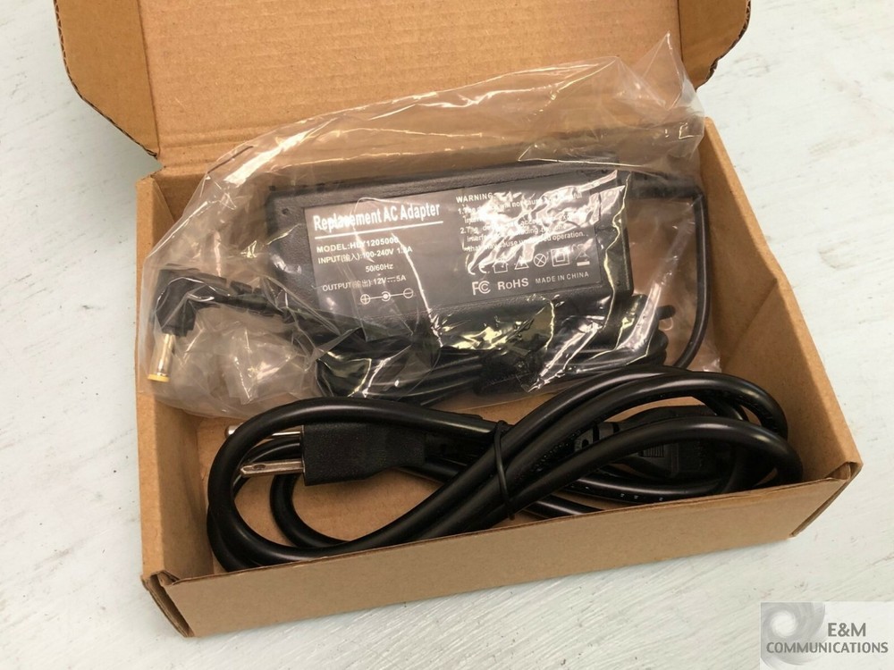 12V DC 5A MOTOROLA SYMBOL PSION CRADLE COMPATIBLE AC POWER ADAPTER 90-DEG CONN