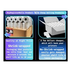 BuyRegisterRolls 3 1/8 x 230 Thermal Paper Rolls, 50 Pack, POS Compatible