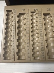 Nadex Coin Counter Handling Tray With Lid 6 Compartment Coin Sorter Teller Cashi