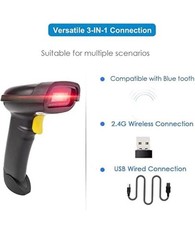 NETUM 2D Barcode Scanner, Compatible with 2.4G Wireless & Bluetooth & USB Wired