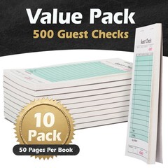 BOGO 10-Pack of 50 Page Guest Checks for Professional Restaurants | Guest Che…
