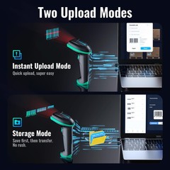 Tera Barcode Scanner 1D Wireless with Battery Level Teal, Teal
