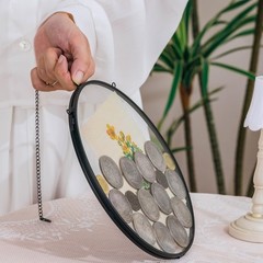 Deep Floating Glass 8 Inch Round Hanging Display Frame for Pressed Flowers, T…