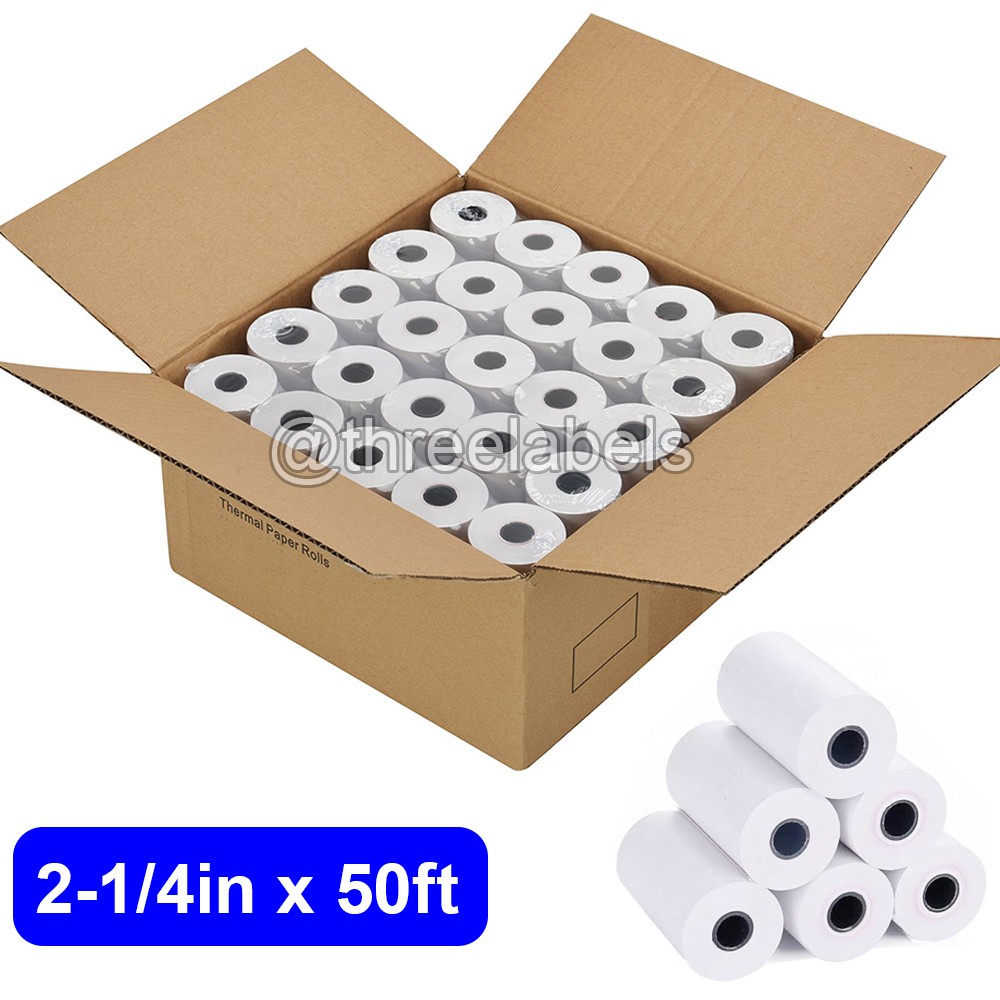 2 1/4″ x 50′ Thermal Paper Credit Card Cash Register POS Receipt Paper BPA Free