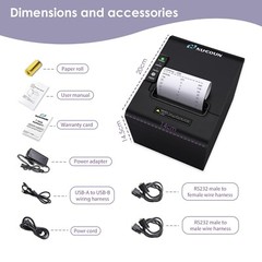 Thermal Receipt Printer 80mm POS Label Printer Serial USB Network Interface