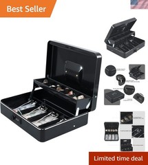 Cash Box with Money Tray and Combination Lock,Tiered, Cantilever Design,4 Bil…