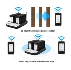 Restaurant Pager System, 16 Wireless Pagers for Restaurants, Set with Vibrati…