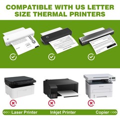 TUXIYA 100 Sheets Thermal Printer Paper 8.5 x 11 Inch,BPA free Advanced Thermal