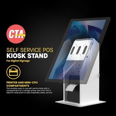 Self Service Kiosk POS Stand – CTA POS Kiosk with CPU & Printer Compartments for