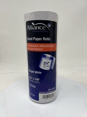 Alliance Bond Paper Rolls 3 Rolls 2.25 X 140′ For Cash Registers Adding Machines