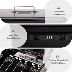 Compact Cash Box with Secure Sliding Lid and Anti-Theft Lock – 392 Cubic Inches