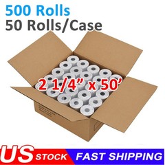 500 Rolls Case 2 1/4″x50′ Credit Card Thermal Paper Cash Register POS Paper Roll
