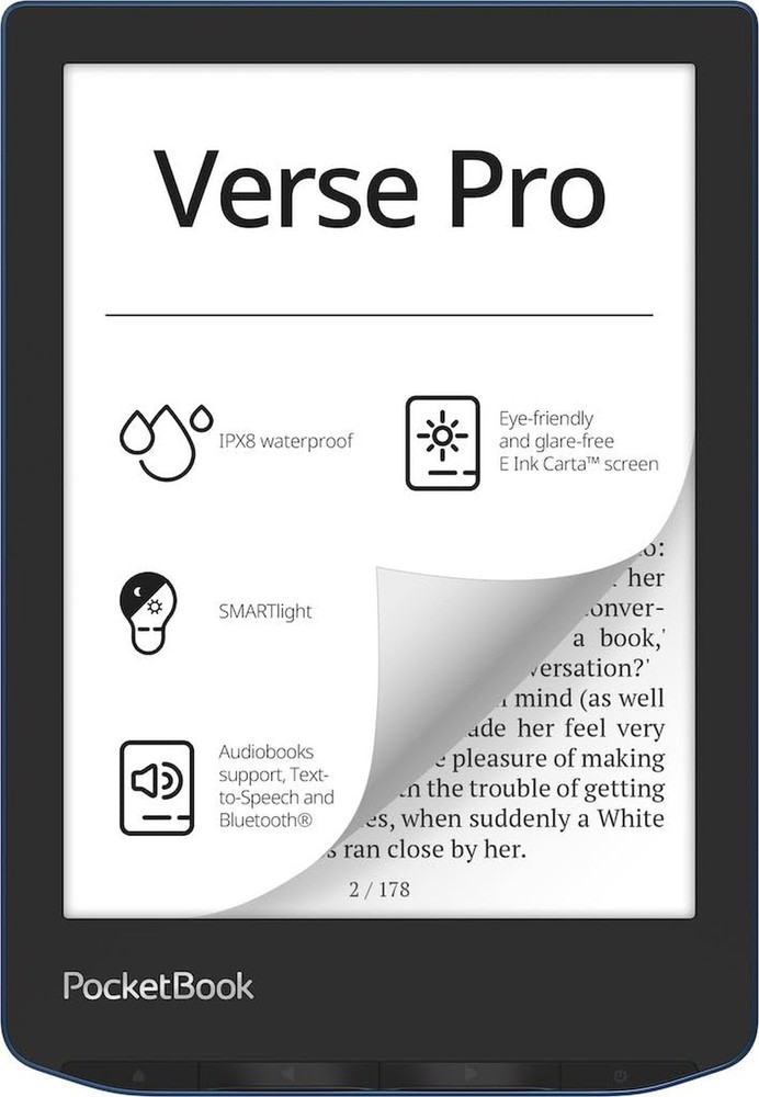 PocketBook Verse Pro E-Reader Waterproof | Eye-Friendly 6” E-Ink Carta™ H