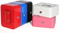 Portable Cash Box with Multiple Compartments and Durable Steel Construction