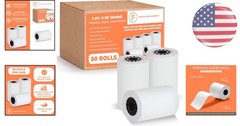 High Brightness 50 Count Thermal Paper Rolls 2 1/4″ x 50′ for Credit Cards