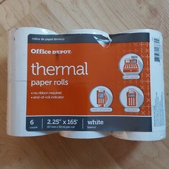 New 2 Packs Of 6 Each (12) Office Depot White Thermal Paper Rolls 2-25″ x 165′