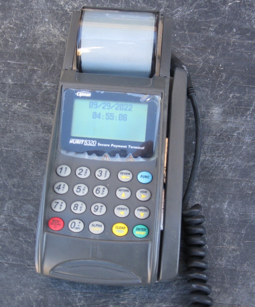 Lipman Nurit 8320 Secure Payment Terminal w Power and Data Cords