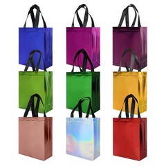 cabzymx 18 Pcs Multicolor Small Gift Bags Bulk, 8 x 3.9 x 9.8 In Glossy Non-w…