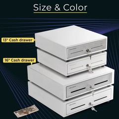 Volcora 13″ Manual Push Open Cash Register Drawer for Point of Sale (POS) Sys…