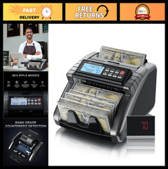 Money Counter Machine with Value Counting, UV & MG Detection, LCD Display, 1000