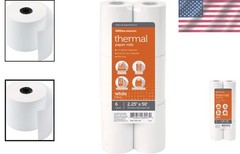 Effortless Receipt Printing: 6-Pack of 2 1/4″ x 50′ Heat-Sensitive Thermal Rolls