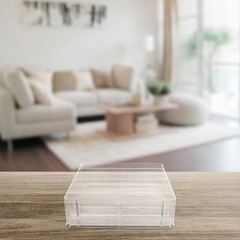 Cash Drawer Tray Clear Acrylic Storage Box 6 Compartments Money Organizer Home