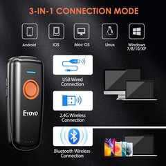 Eyoyo 2D Wireless Bluetooth Barcode Scanner Inventory Reader for Android iOS PC