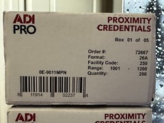 ADI PRO PROXIMITY CREDENTIALS OE-9011MPN ***NEW*** Packs of 200