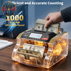 Professional Money Counter Machine with Value Count, UV/MG/IR/DD/MT Counterfeit