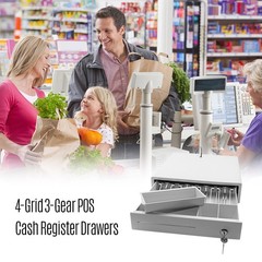 Heavy Duty 4 Grid POS Cash Drawer With Lock RJ11 Interface For Smart POS System