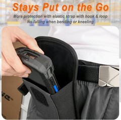 Secure Vertical Carry Pouch for Zebra TC Scanners with Elastic Closure – Grey
