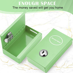 1 Pack Metal Box for Gamblers Pocket Sized Winner Bank Casino Cash Box with 2 Ke
