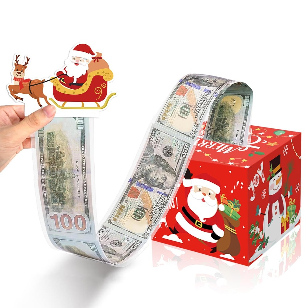 DIY Christmas Surprise Money Box Holder Cash Gift Pull Transparent Bags 30 PCS
