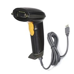 Wired Barcode Scanner USB Handheld Reader for PC, Laser UPC EAN Label Gun, Black