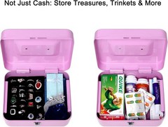 Portable Light Purple Cash Box – Scratch Resistant with Money Tray & Key Lock