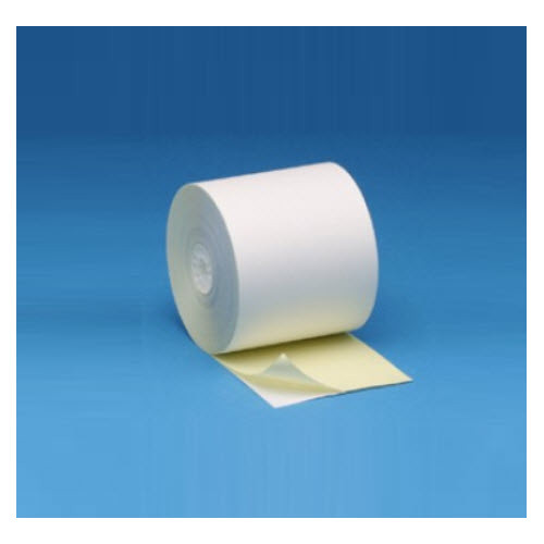 3″ x 90′ 2-ply Carbonless White/Canary Receipt Paper Rolls, 50 rolls/case