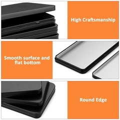 Hipiwe Metal Rectangular Cash Box with Lid – 4 Packs Currency Small, Black