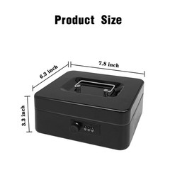 Secure Steel Cash Box with Combination Lock and Removable Tray – Metal Money …