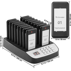 Uimoso Restaurant Wireless Paging System with 16 Guest Call Coasters