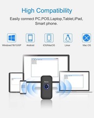 1D Mini Bluetooth Barcode Scanner with Case, 3-in-1 2.4G Wireless & Bluetooth…