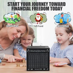 100 Day Money Saving Box, Unbreakable $5,050 Wooden Savings Challenge Box Sav…