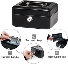 Compact Double Layer Cash Box with Key Lock – Versatile Money Organizer (5.9″)