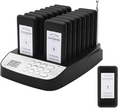 Restaurant Pager System, 16 Wireless Buzzers for Restaurant, Set with Vibrati…