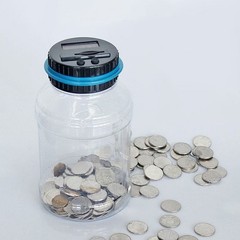 Electronic Digital LCD Coin Counter Counting Jar Money Saving Piggy Bank 1.8L OY