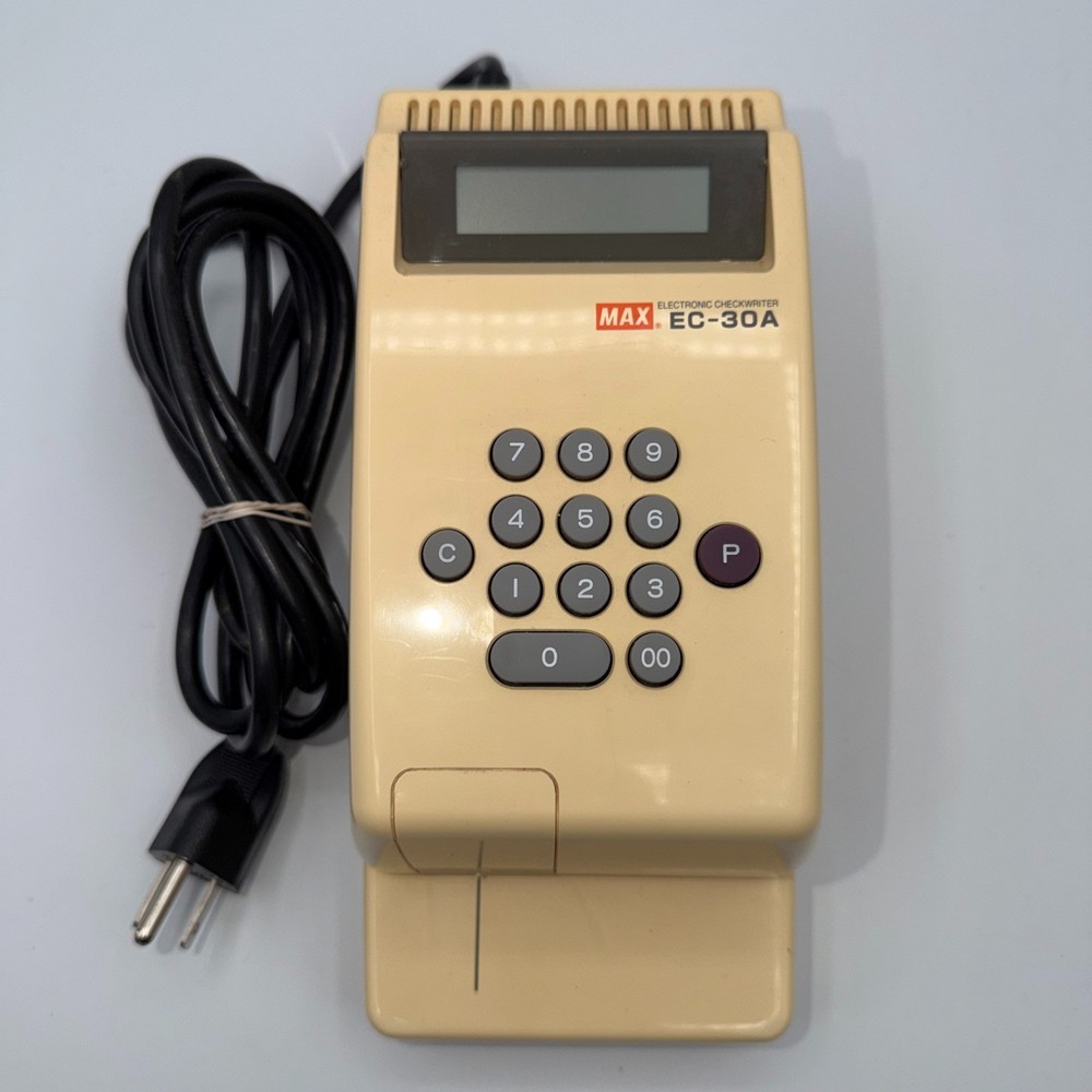 Check Writer, MAX EC-30A Electronic Checkwriter Wired Portable AC120V