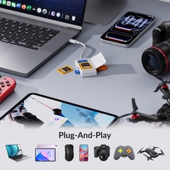 SD/TF Card Reader USB Type C with SD Card Storage&Slot USB 3.0 to SD/Micro Me…