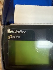 Verifone OMNI 3750 credit card processing terminal w/ printer chip reader, swipe