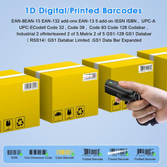 Mini Wireless Barcode Scanner, Barcode Scanner Bluetooth&Wireless 2.4Ghz and USB
