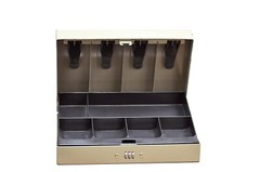 Cash Box Combination Lock 4 Slots 6 Compartment Cashier 1 Tray Steel PM SecurIT