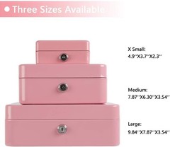 Mini Locking Cash Box for Kids – Durable Steel with Key Lock, Pink, 4.92″